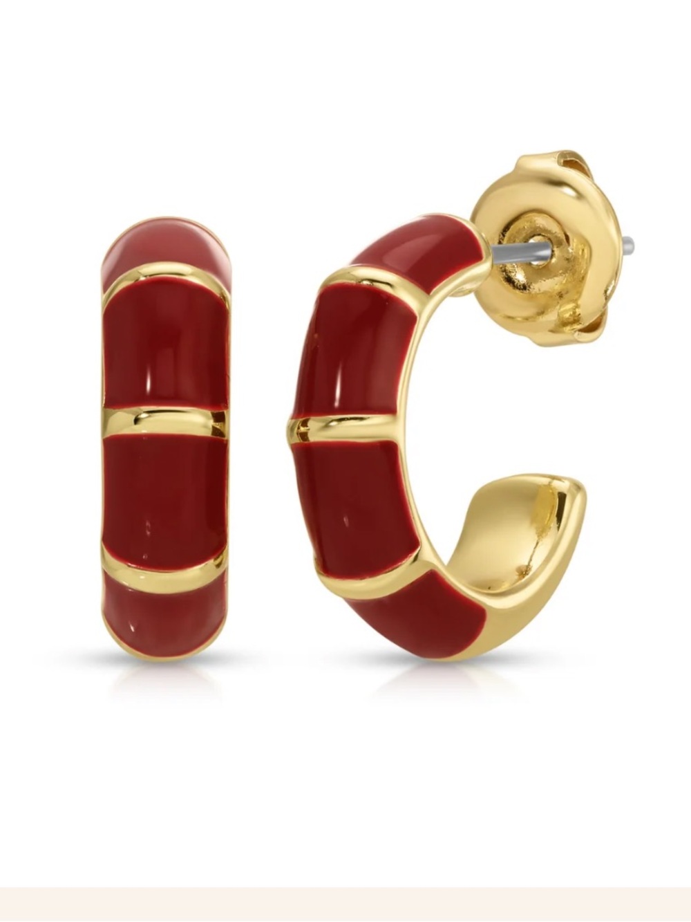 NWT Leeada Mini Maroon Hoop Earrings